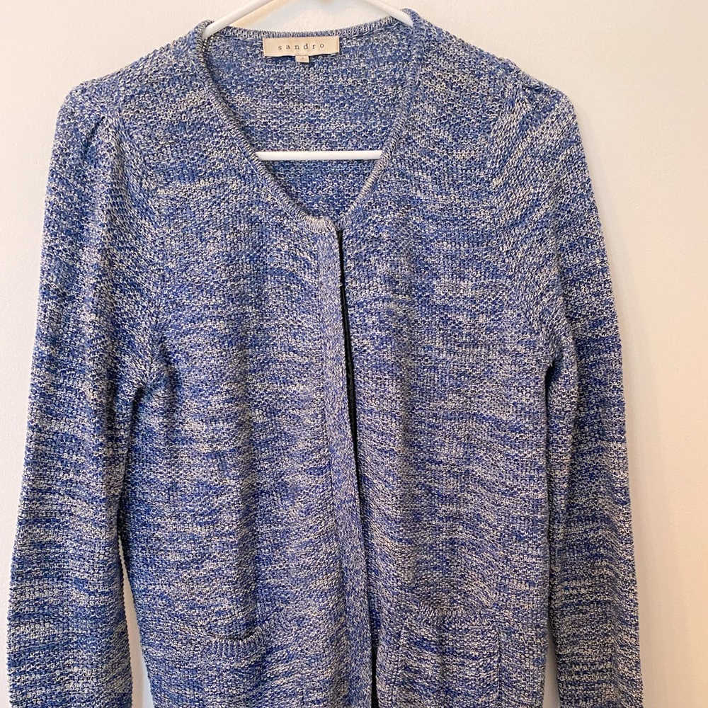 Gorgeous Short tweed tailored jacket, leather finished on buttons. Size M